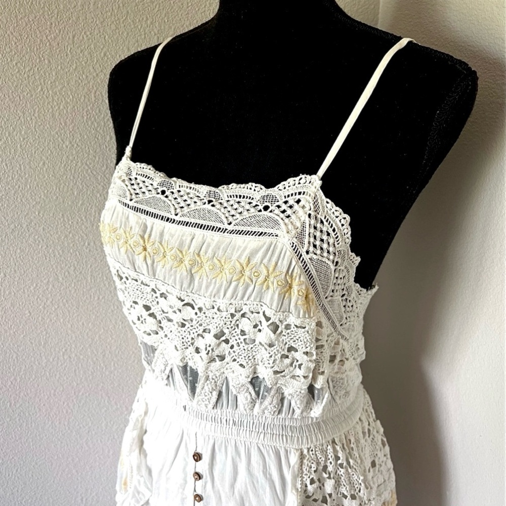 • Free People Intimately Miley Bodysuit Mini Dress in Ivory • - Picture 3 of 13